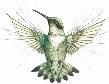 Ilustración de colibrí